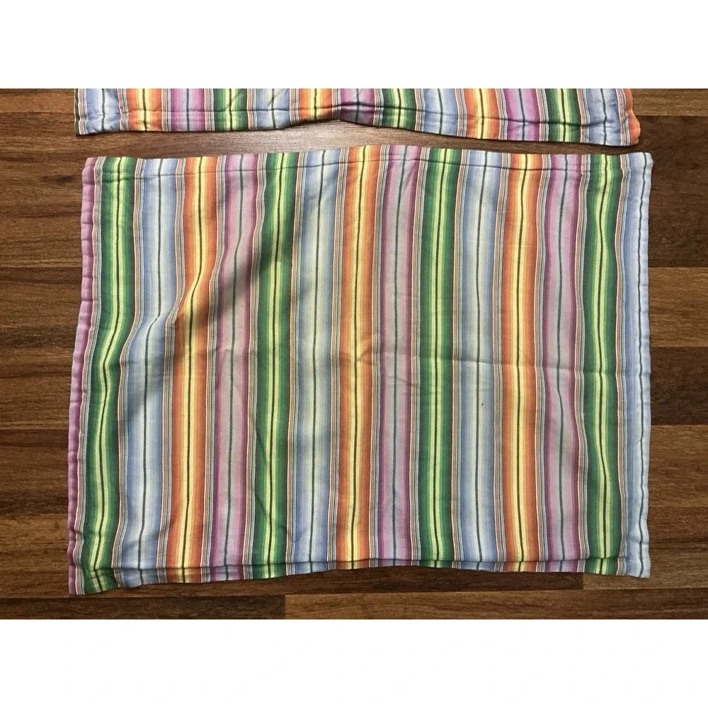 Pair Of Rainbow Striped Pastel Tommy Hilfiger STANDARD Pillow Shams